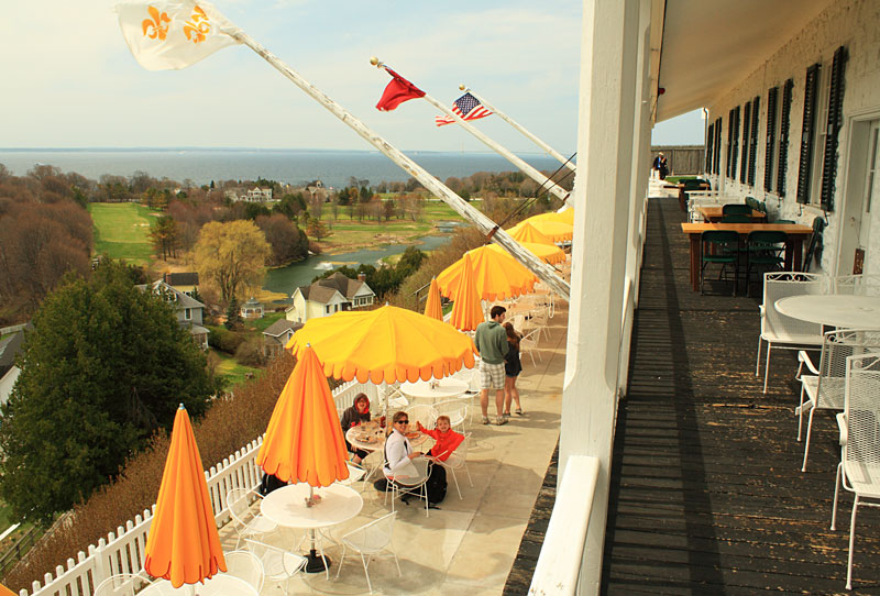 view from the deck tea room mackinac island